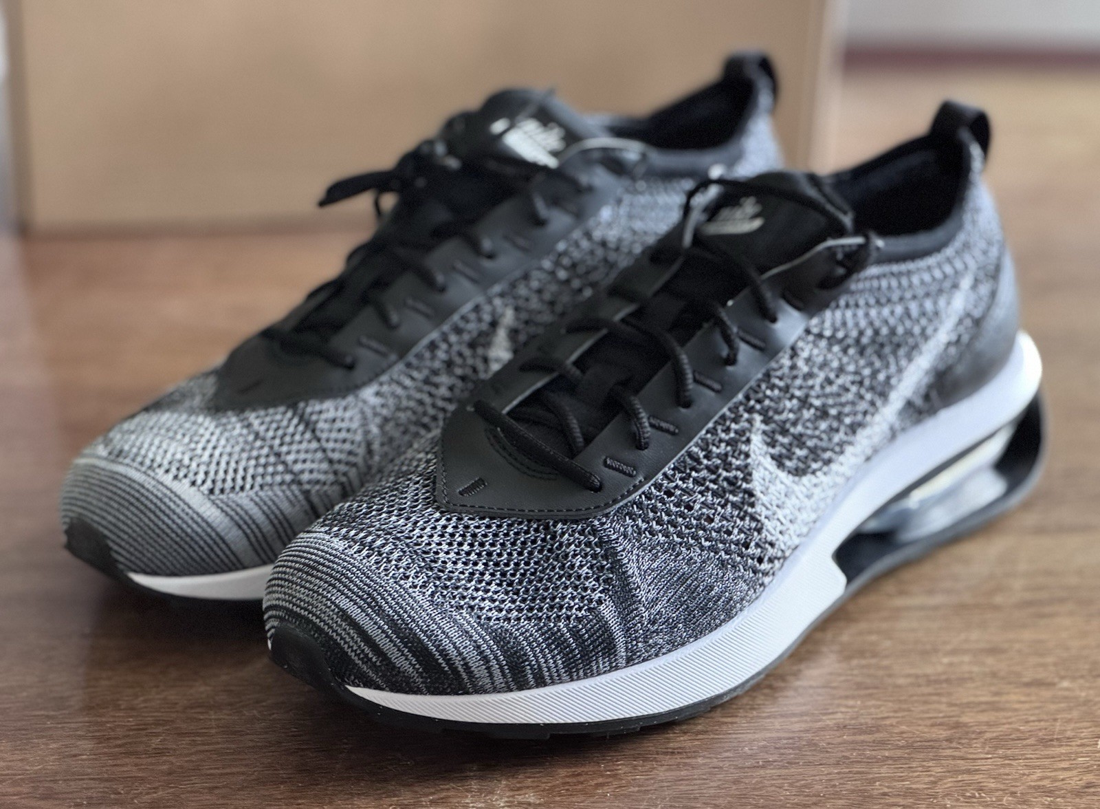 Size 11 - Nike Air Max Flyknit Racer Black White