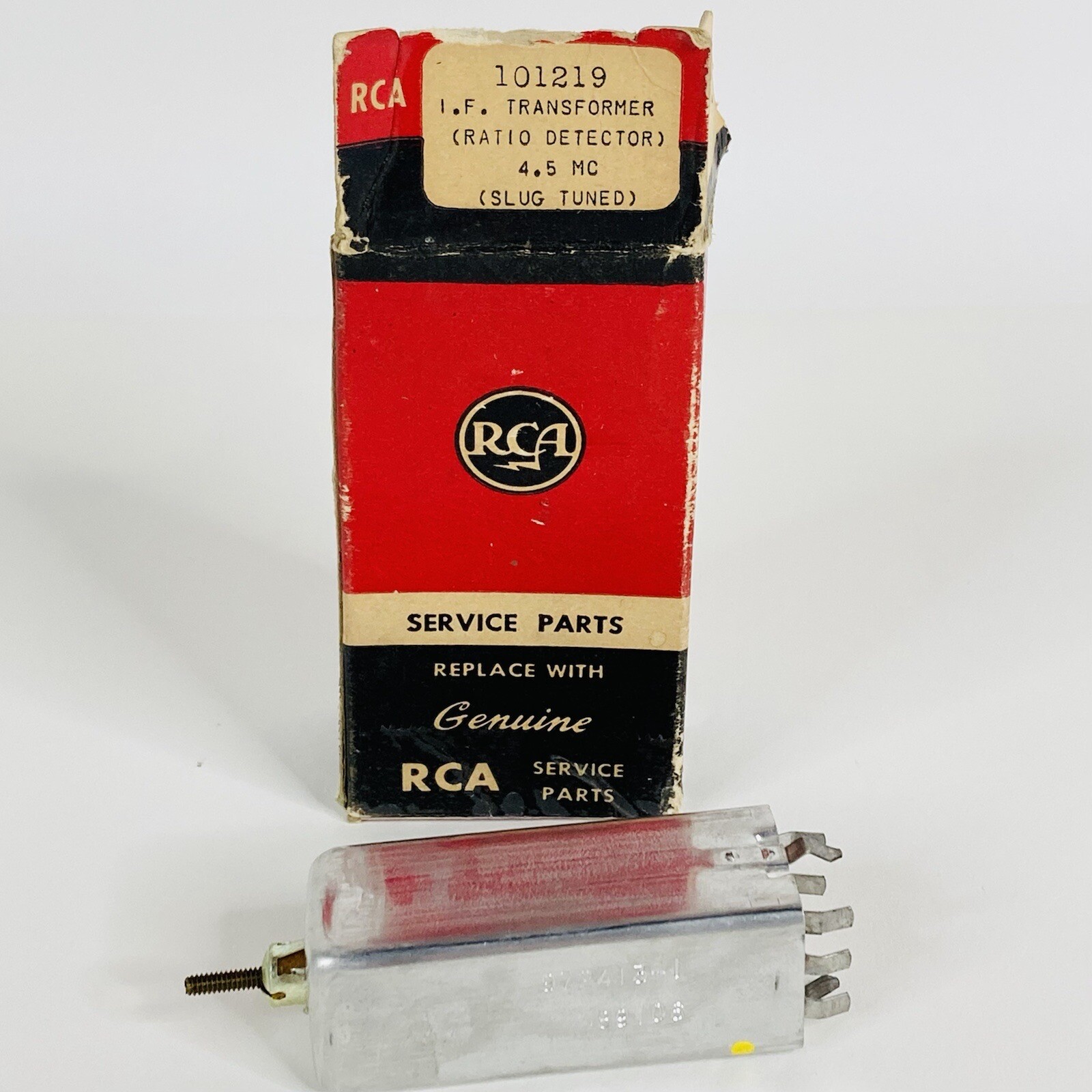 Vintage RCA Transformer 101219 Ratio Detector 4.5 MC Slug Tuned 972413-1 489106￼