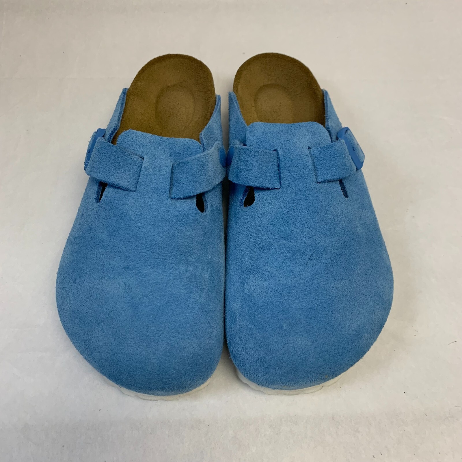 Birkenstock New w/ Box Boston Sky Blue Suede Leather Regular Width Select Size