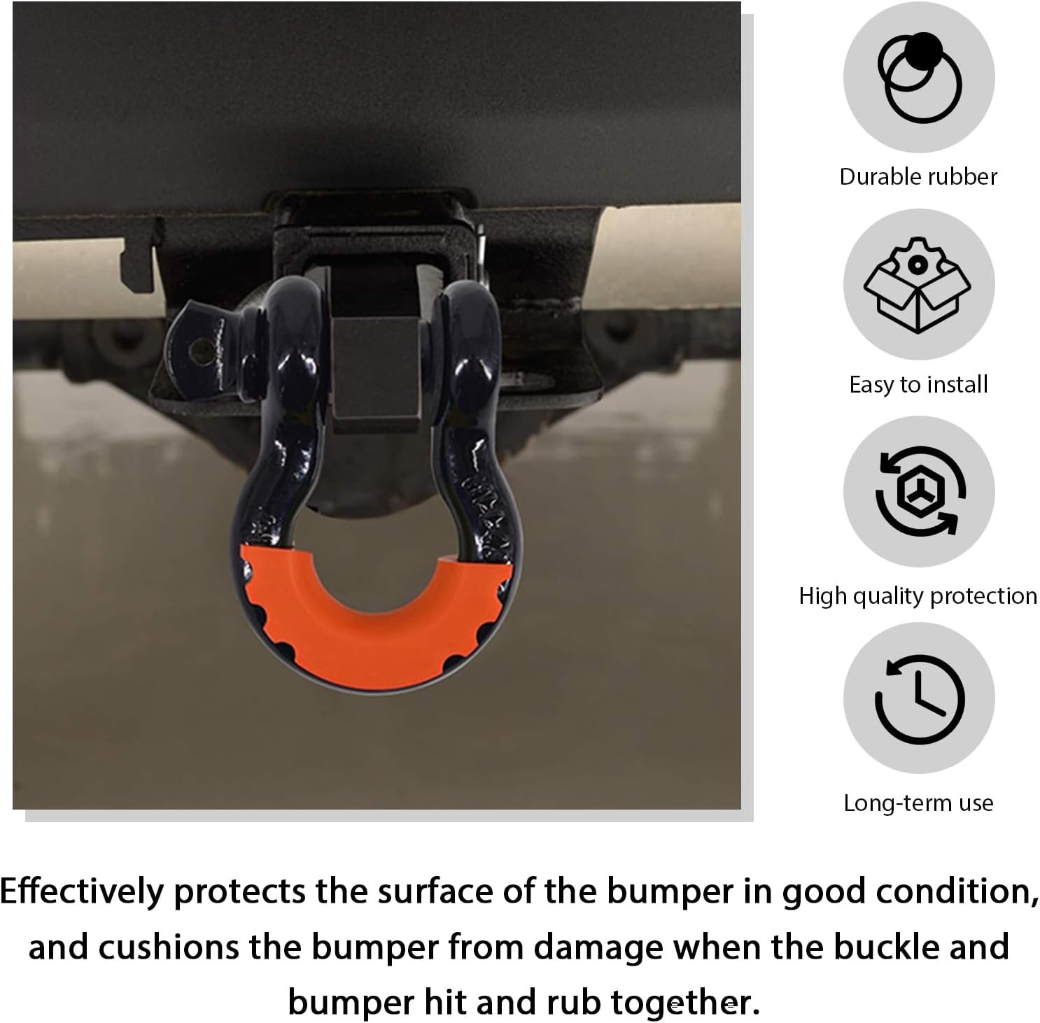 2PCS D Ring Shackle Isolators Washers Kit, D-Ring Isolators with Color: Orange