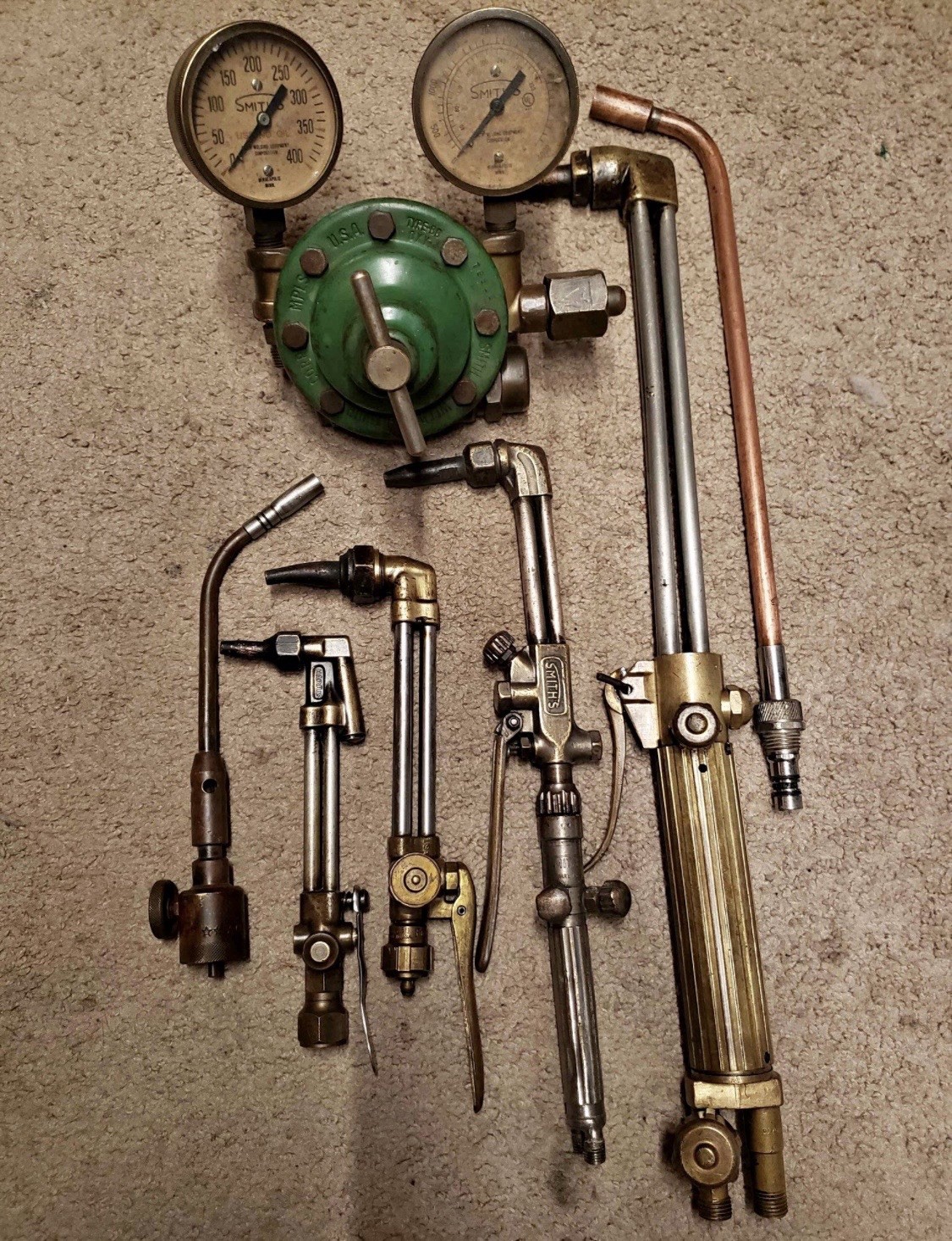 Vintage OxyAcetylene Welding& Cutting Torch Lot - Smith,Oxweld, Harris,Firepower