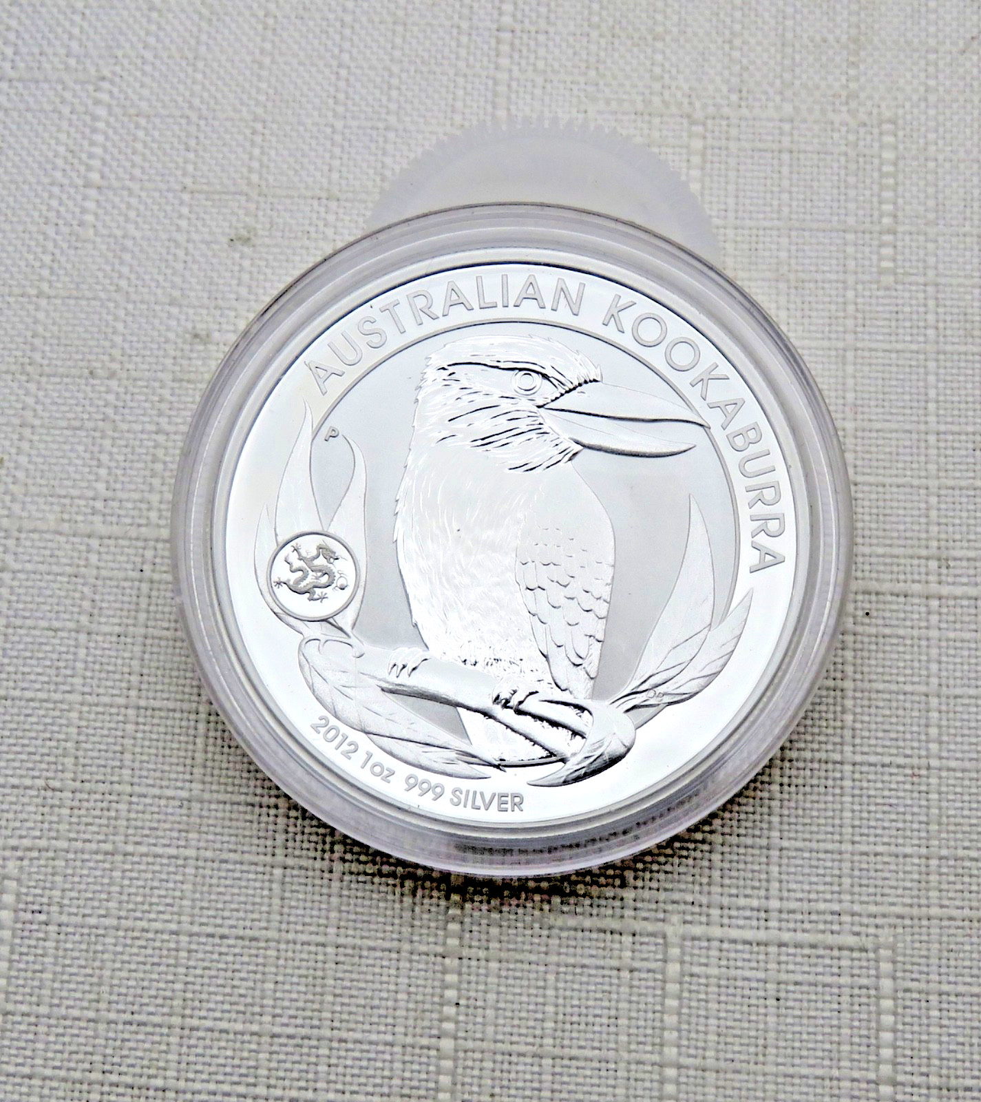 2012 Australian Kookaburra 1 oz .999 Silver Bullion Coin + Capsule
