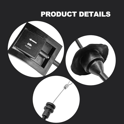Hood Latch Release Cable Assembly with Handle, Compatible with Bronco F150