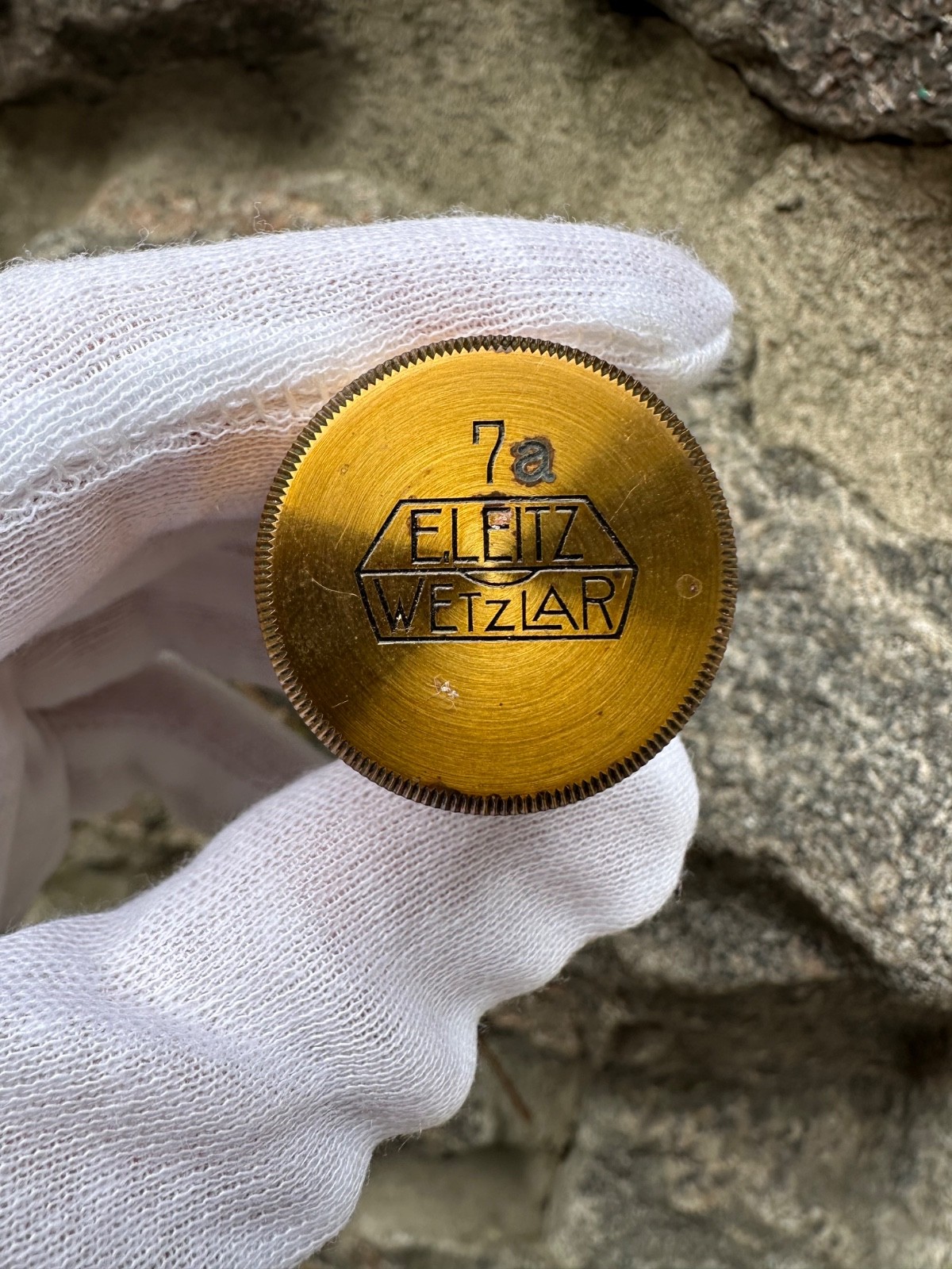 Antique microscope lens Eleitz Wetzlar 7a 58x Germany