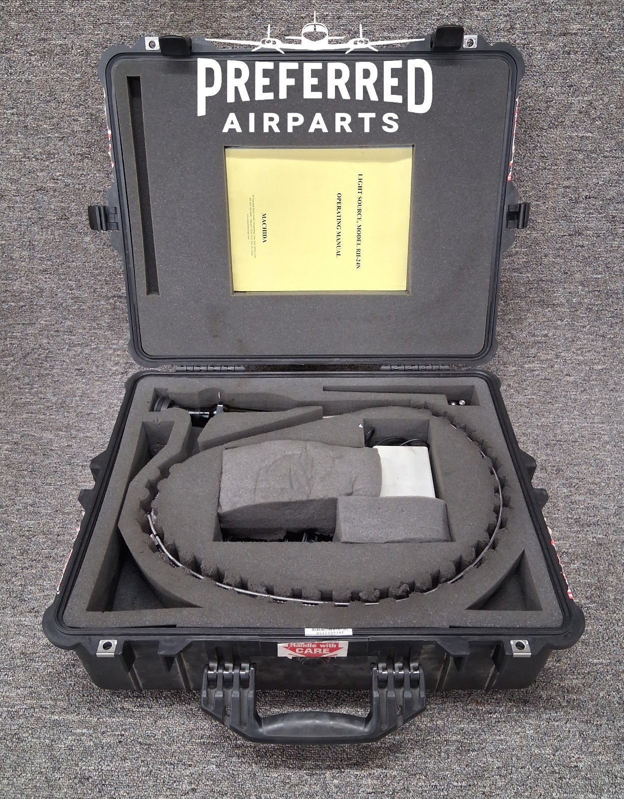 Used Machida Flexible Borescope with Light Sources, p/n FBA-4B-100P
