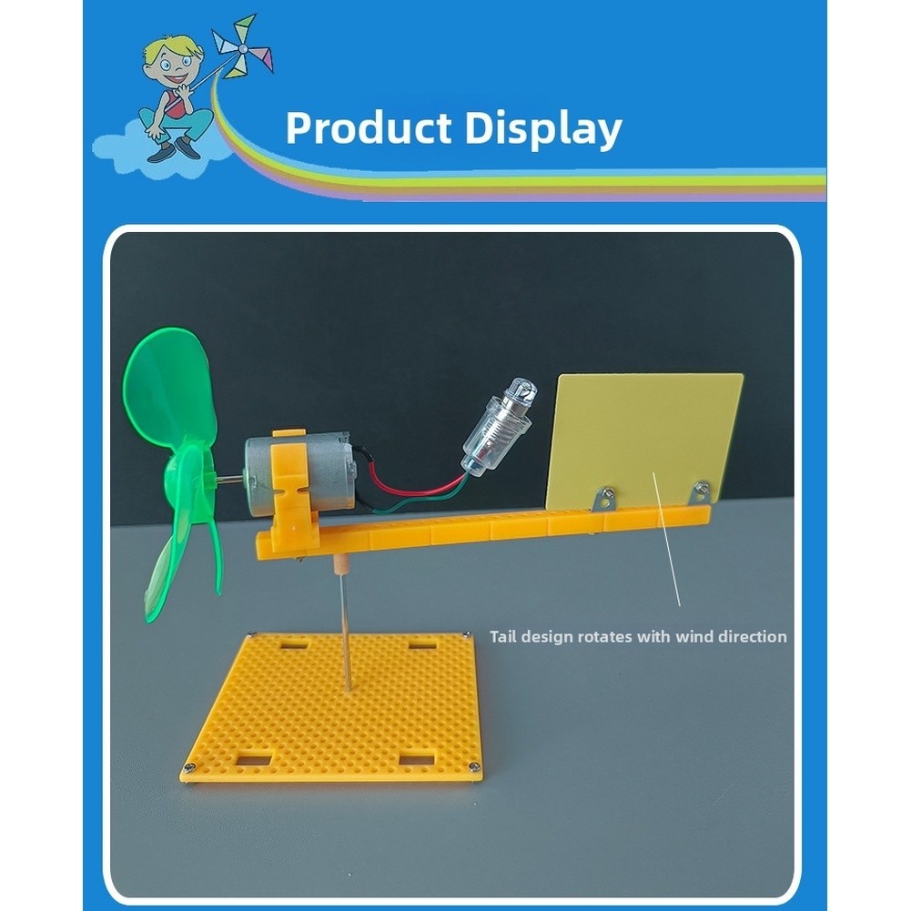For Science Education Wind Turbine - 8V DC Output Drives E10 LED Light