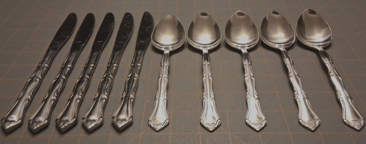 Vtg Lot Of 10 Northland Stainless Korea Pointed Curl Tip Mixed Flatware Lot