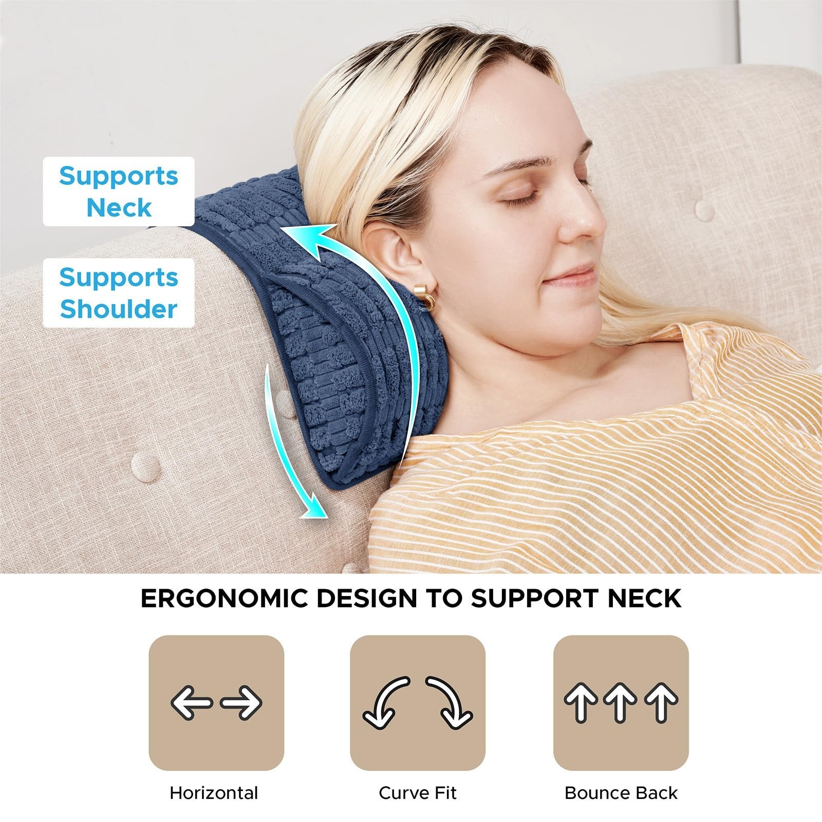 WdFour Headrest, Neckroll Pillow, Support Cushions for Neck, Back or Foot for...
