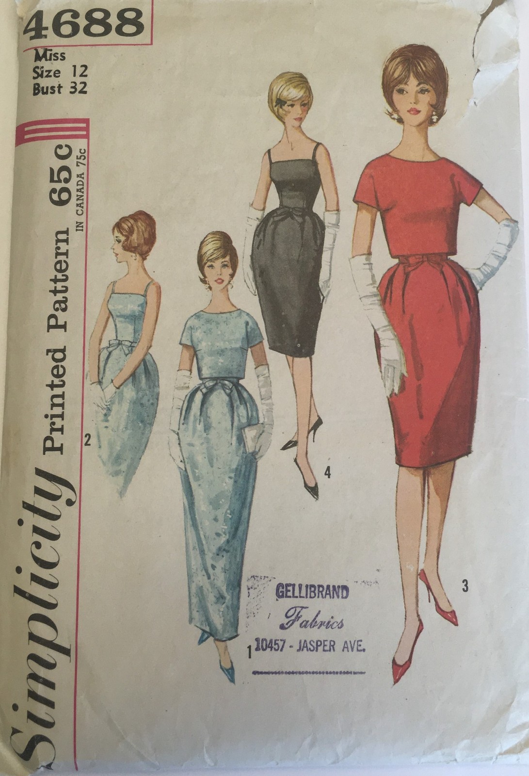 Vintage 1960s Simplicity Sewing Pattern 4688 sz 12/32, One-piece Dress & Jacket