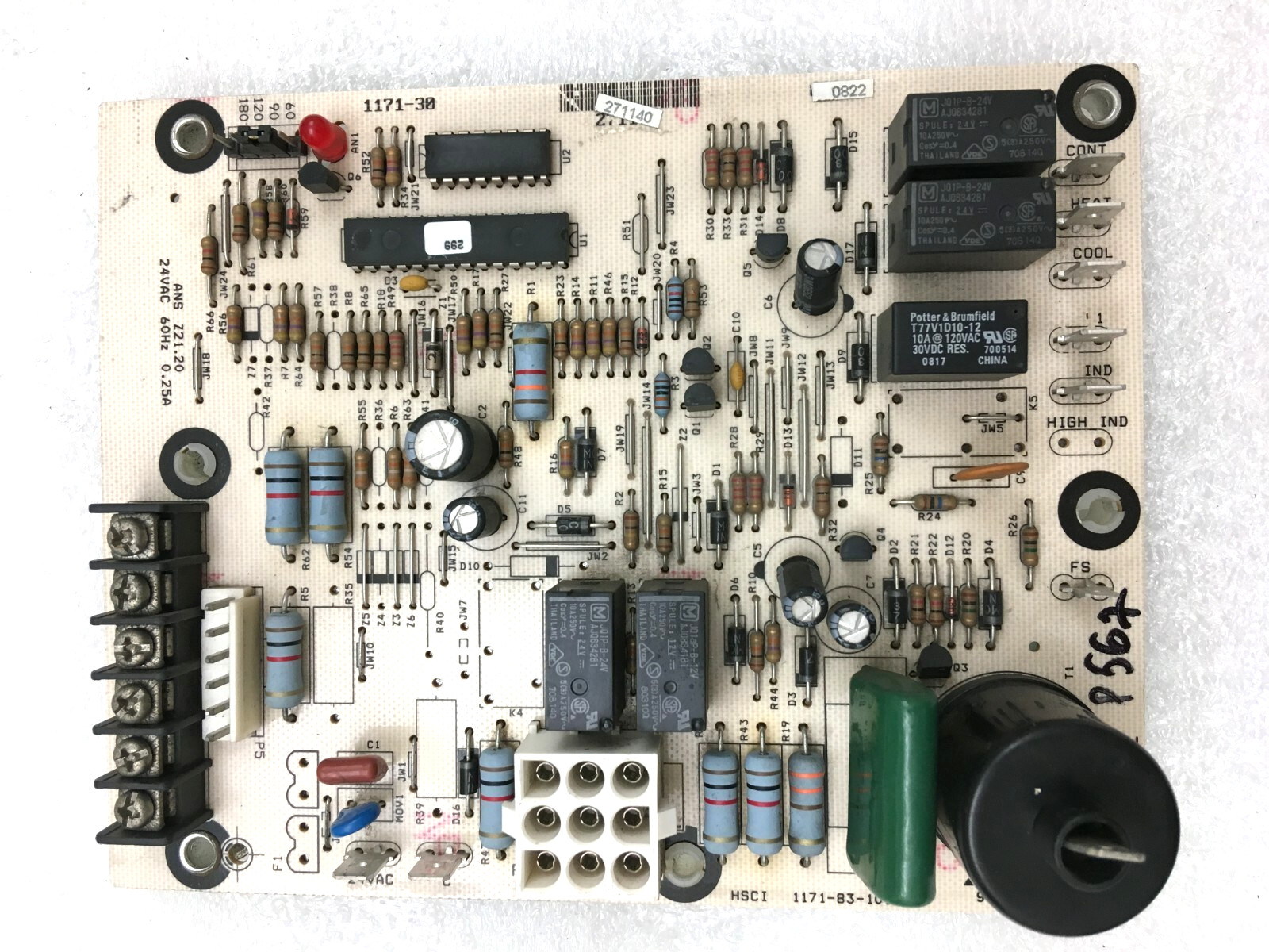 Honeywell York 271140 Furnace Control Circuit Board 1171-30 used #P567