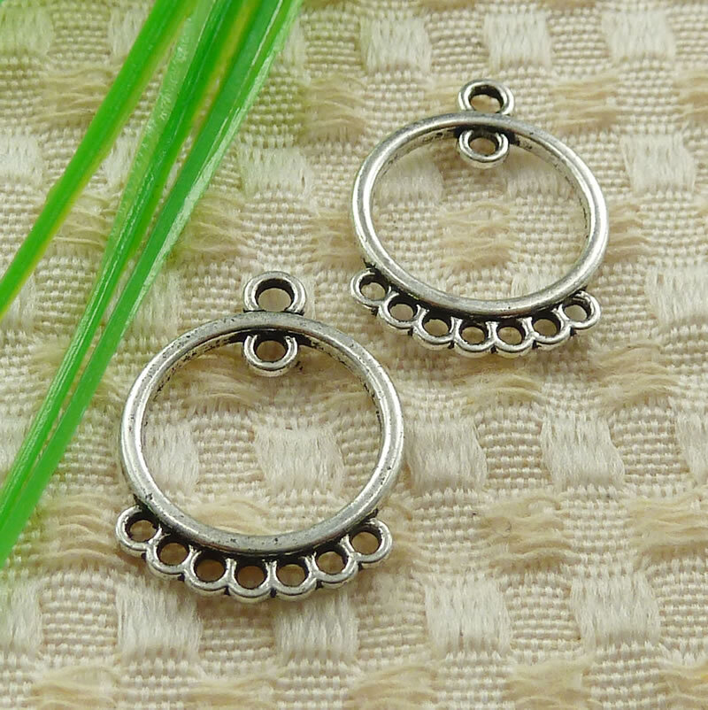 240 Pcs Tibetan Silver earring connectors 24x18MM S4578 DIY Jewelry Making