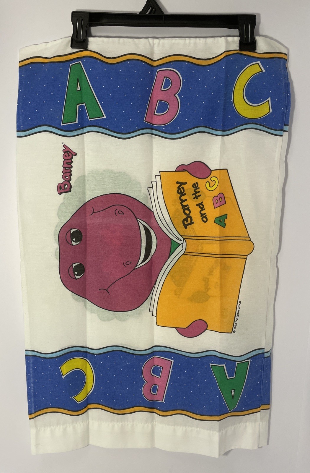 VTG 1993 Barney & Baby Bop ABC 2-Sided Pillowcase Standard Collectible Kids