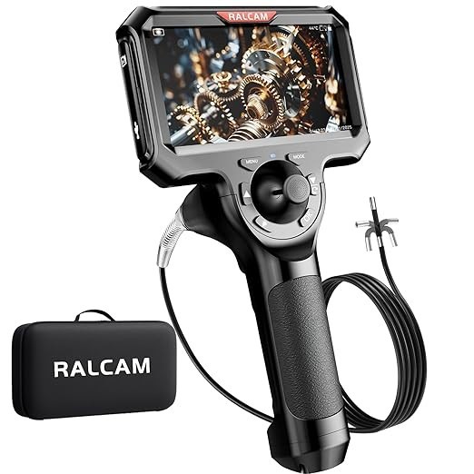 Ralcam 360° Joystick 5" Endoscope Camera with Light Inspection Camera Borescope
