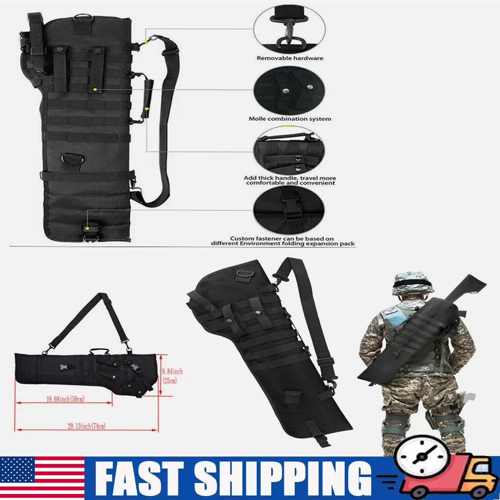 US Tactical Molle Shotgun Rifle Scabbard Bag Holster Shoulder Sling Case Padded