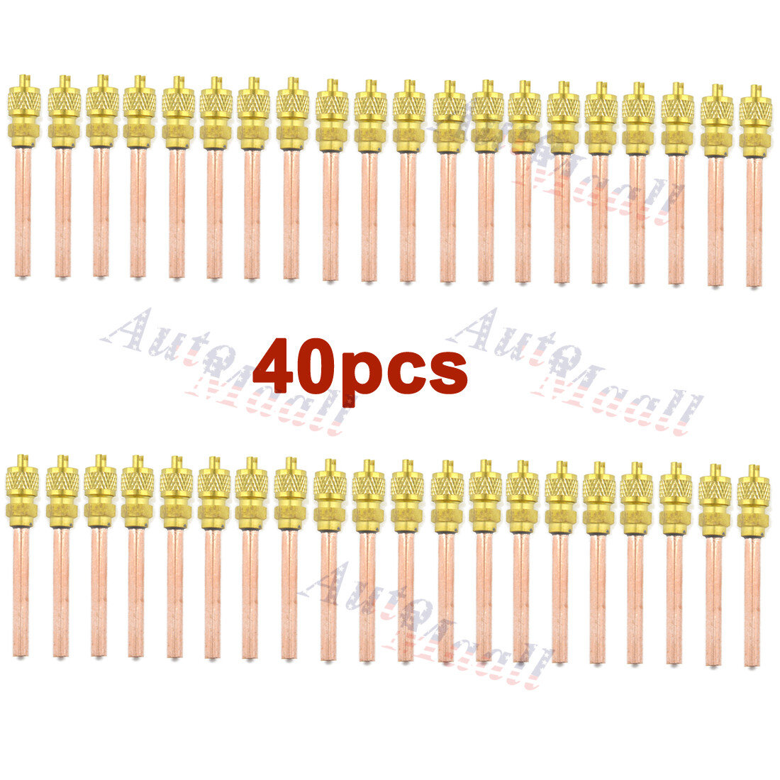 40x HVAC AC Schrader Valve 1/4" SAE * 1/4" OD * 2.75" Stem Core Remover Cap Tube