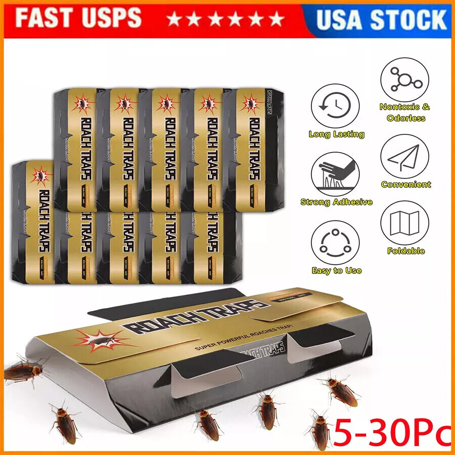 5~30PCS Pest Roach Glue Trap Cockroach Killer Bait Catchers Indoor Office Motel