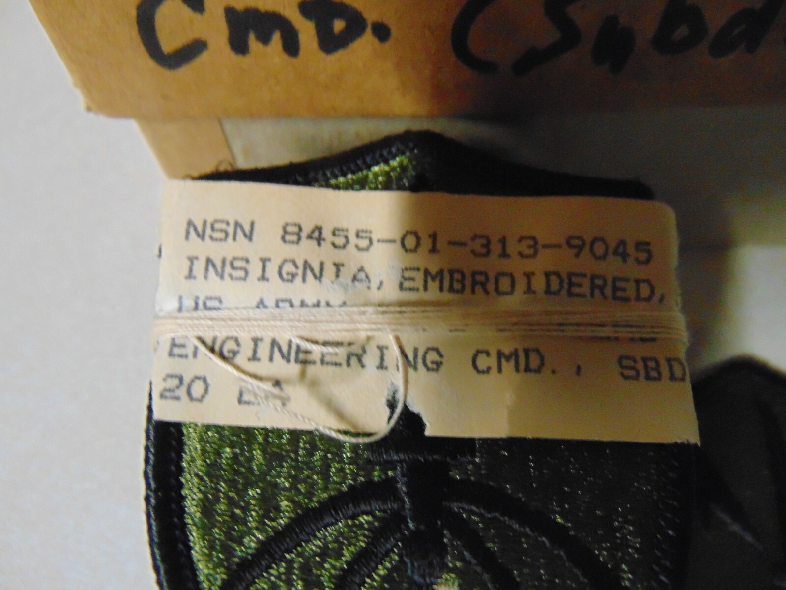 MILITARY PATCH SEW ON ARMY SYSTEMS ENGINEERING COMMAND SUBDUED