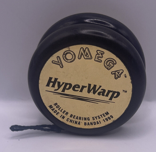 Bandai 1999 Blue Yomega Hyper-Warp Roller Bearing System Yo-Yo Yoyo Black