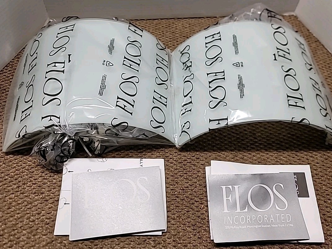 Lot Of 2 Flos Piperita AU479609 Glass Light Wall Sconce replacement Shade New