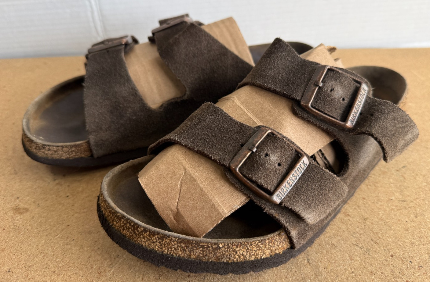 Birkenstock Arizona Mocha Suede Leather Sandals 42 MENS 9 WOMENS 11 Dark Brown