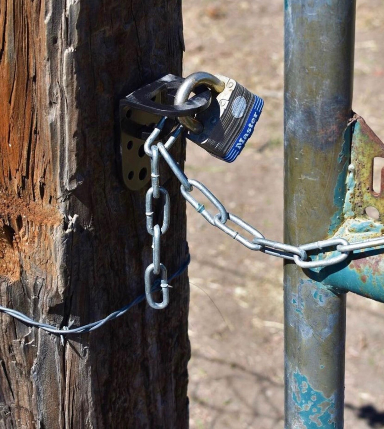 Quick & Secure Gate Chain Attachment Gray