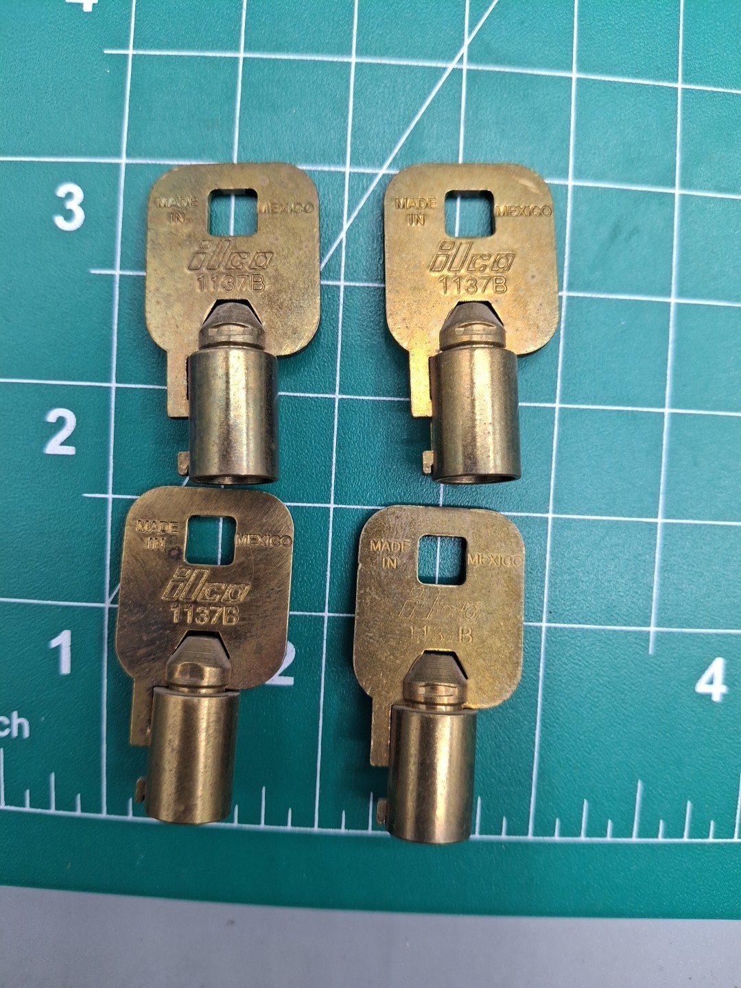 LOT OF 4  Ilco Tubular BRASS Barrel Key Blanks 1137B, NEW!