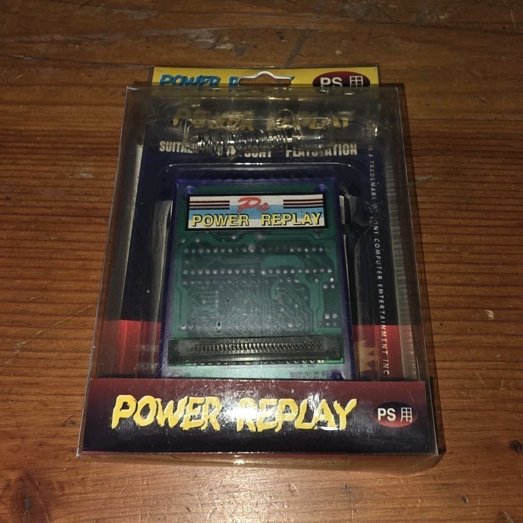 Power Replay Cheat Cartridge for Sony PlayStation 1 Clear Green Blue