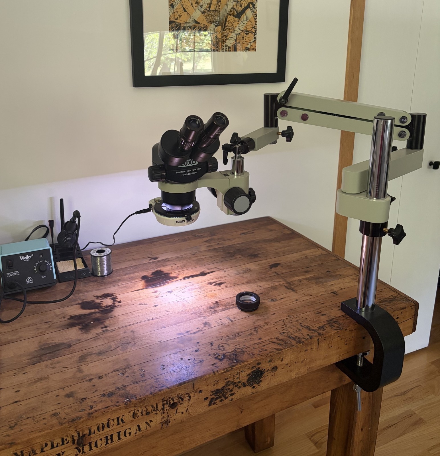 Luxo 273 Binocular ESD-safe Microscope With Articulating Arm - for manufacturing