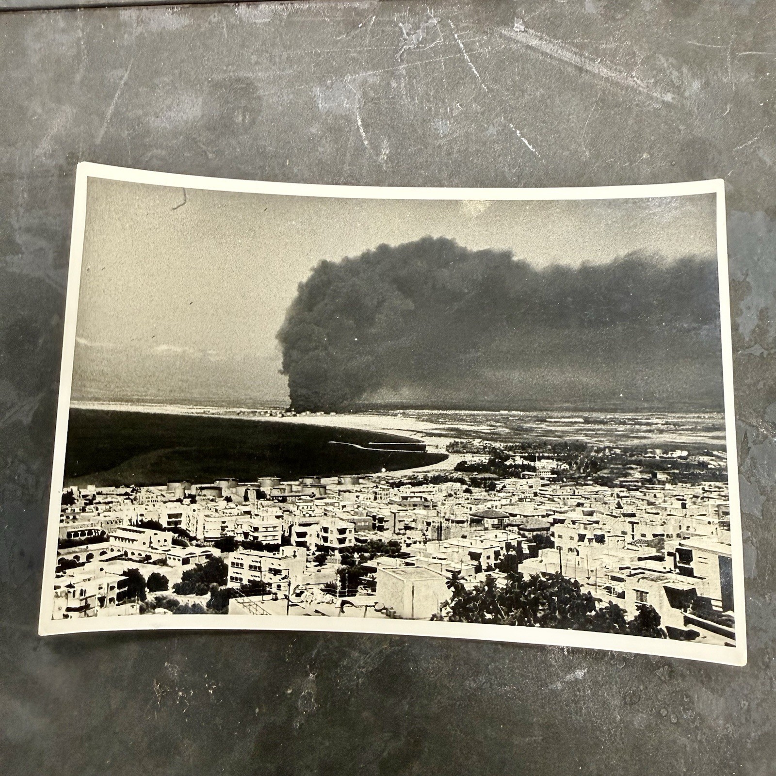 Original WWII Photo Results Italian Air Force Bombing Of Haifa Israel Palestine