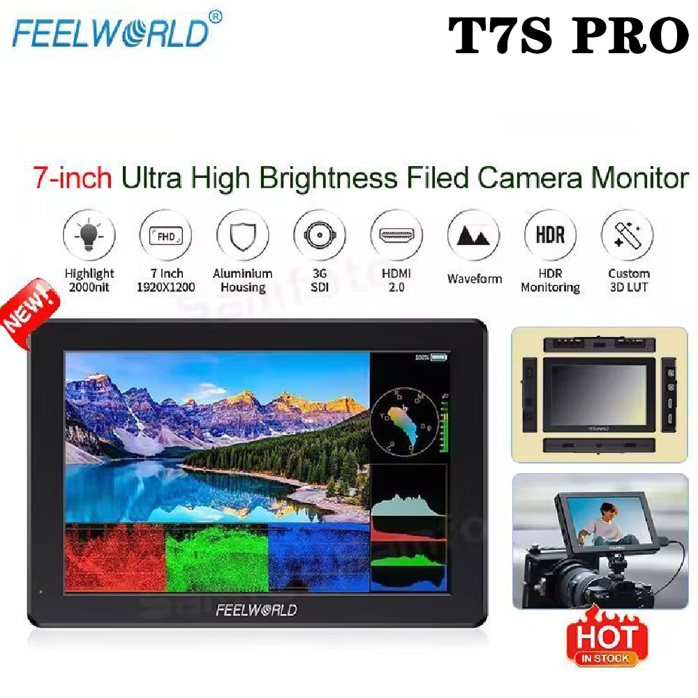 FEELWORLD T7S PRO 7" IPS 3G SDI 4K HDMI Camera Filed Monitor Aluminum Housing
