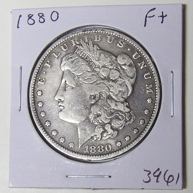 1880-P Morgan Silver Dollar F+ Cleaned Philadelphia Mint (81325)
