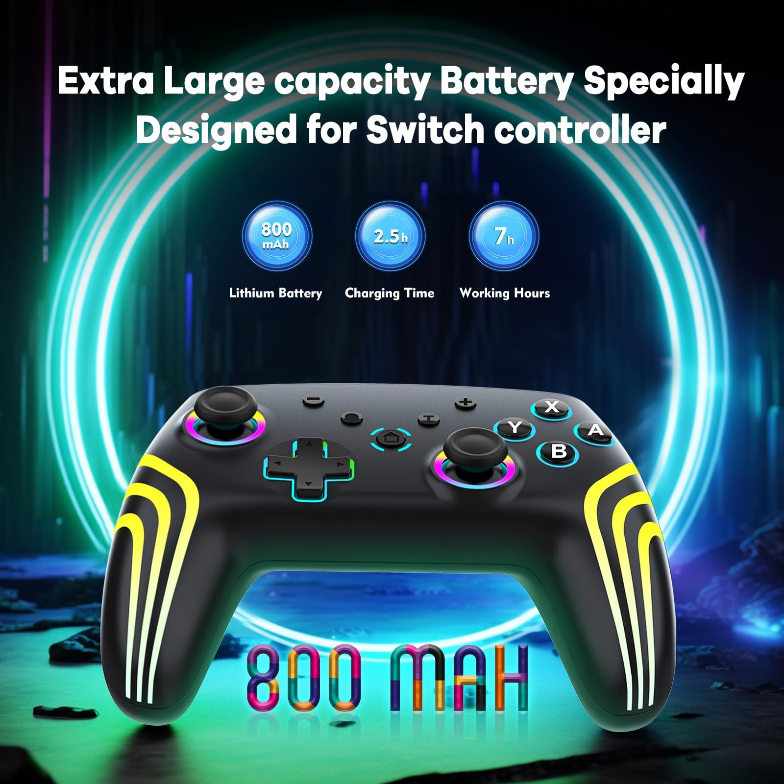 MYSTILUCK Wireless Pro Controller for Switch/Switch 2/Lite/OLED/PC, Gamepad w...