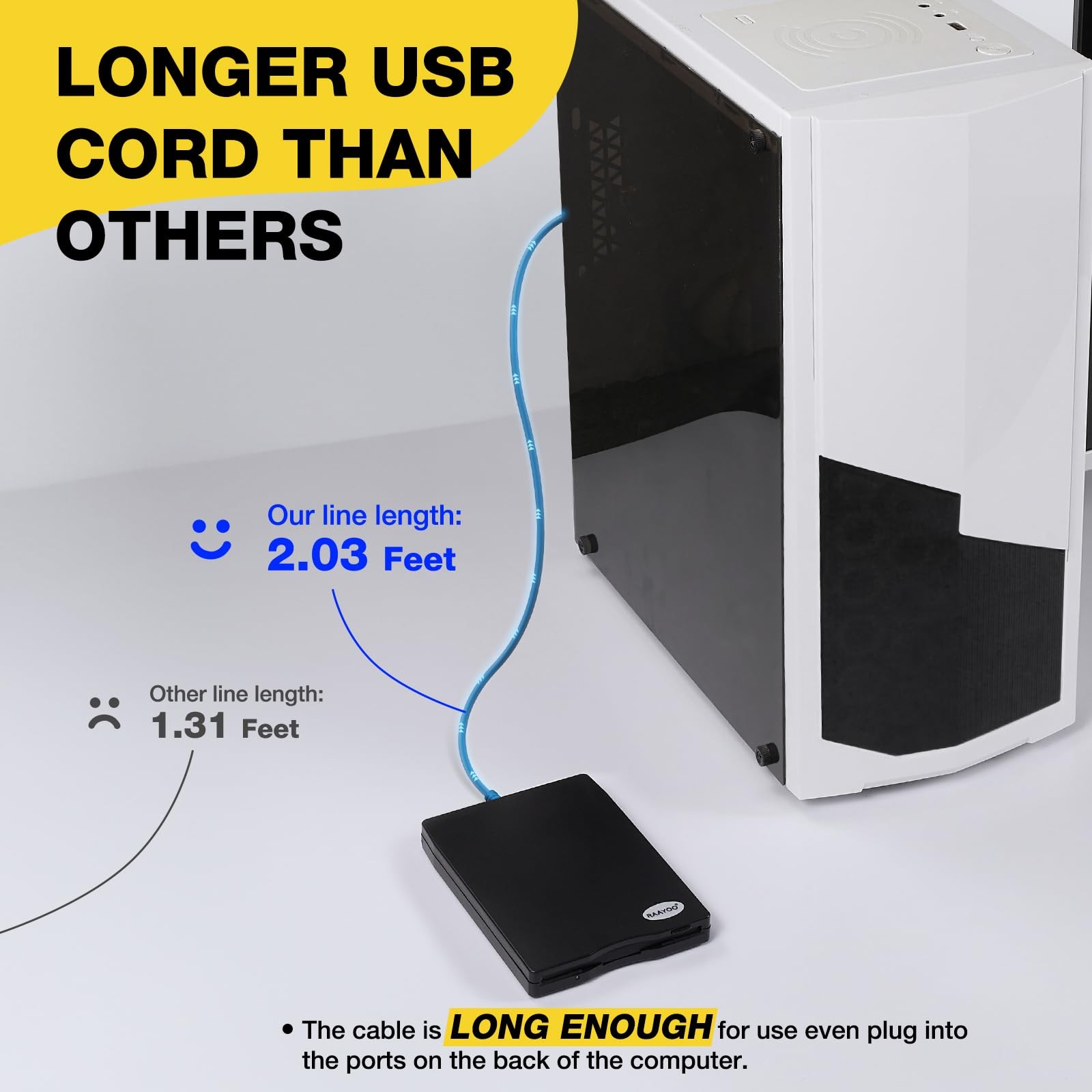 Floppy Disk Reader, External USB 2.0 & Type C Floppy Disc Reader, Portable 3.5 i
