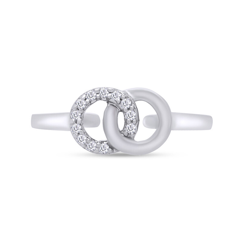 Diamond Circle Midi Toe Ring in 10K White Gold
