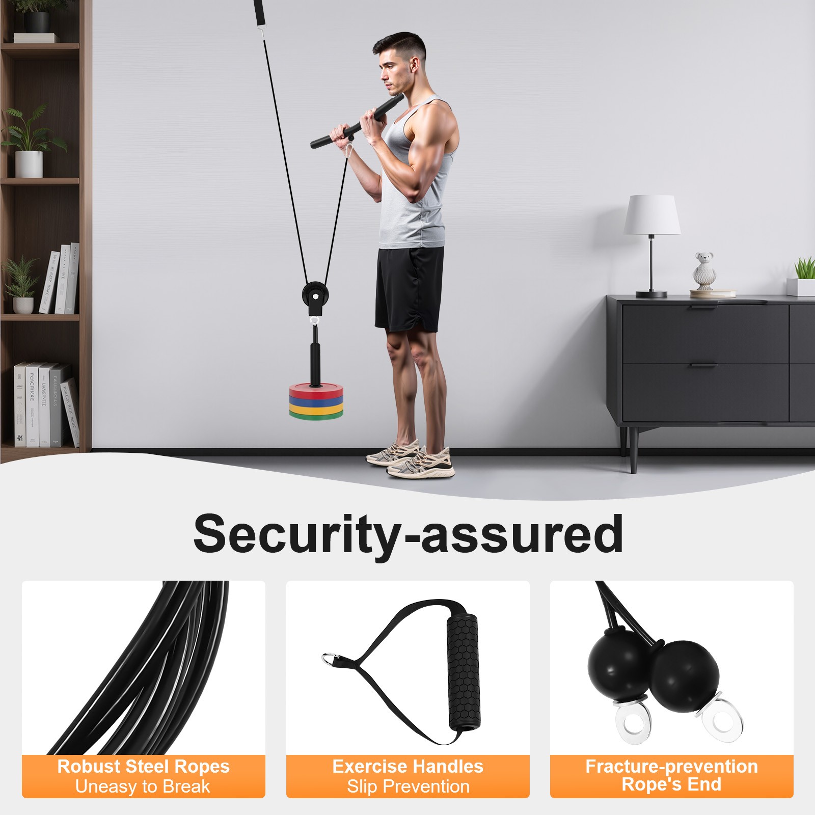 Fitness Cable LAT Pulley System Pull Down Machine Attachments Workout Equipment