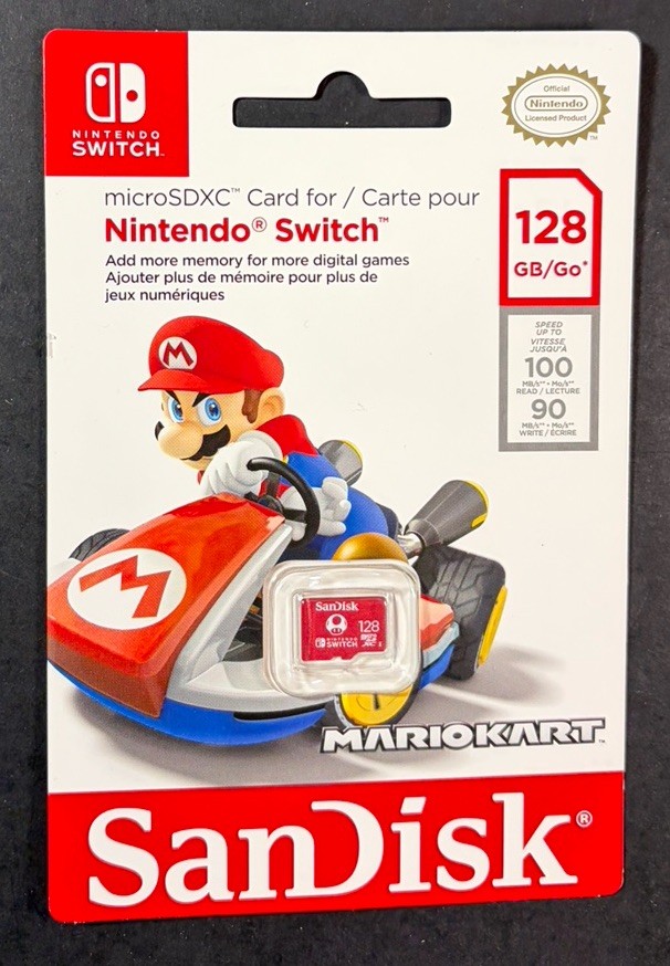 SanDisk microSDXC Card 128GB for Nintendo Switch [ Toad Red ] NEW