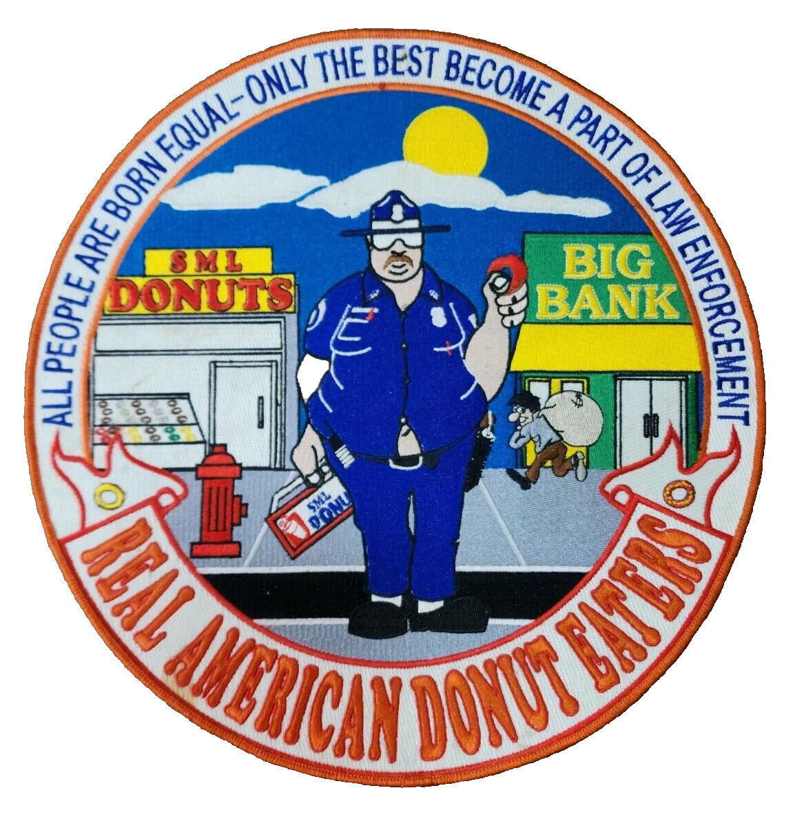 REAL AMERICAN DONUT EATERS  POLICE NEW Law Enforcement 12"  EMBROIDERED PATCH