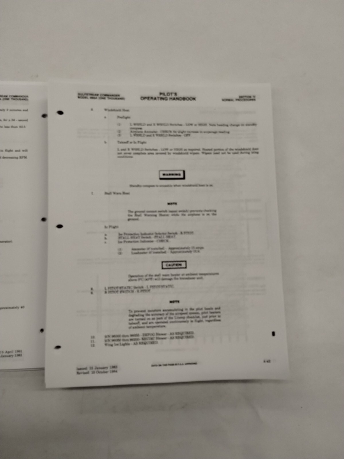 Aero Commander Jetprop Model 695A (1000) Pilots Operating Handbook & Supplements