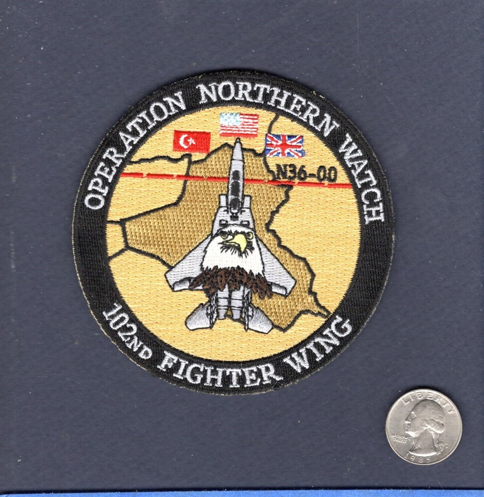 102nd FW Fighter Wing Operation Northern Watch MA ANG USAF F-15 Squadron Patch V