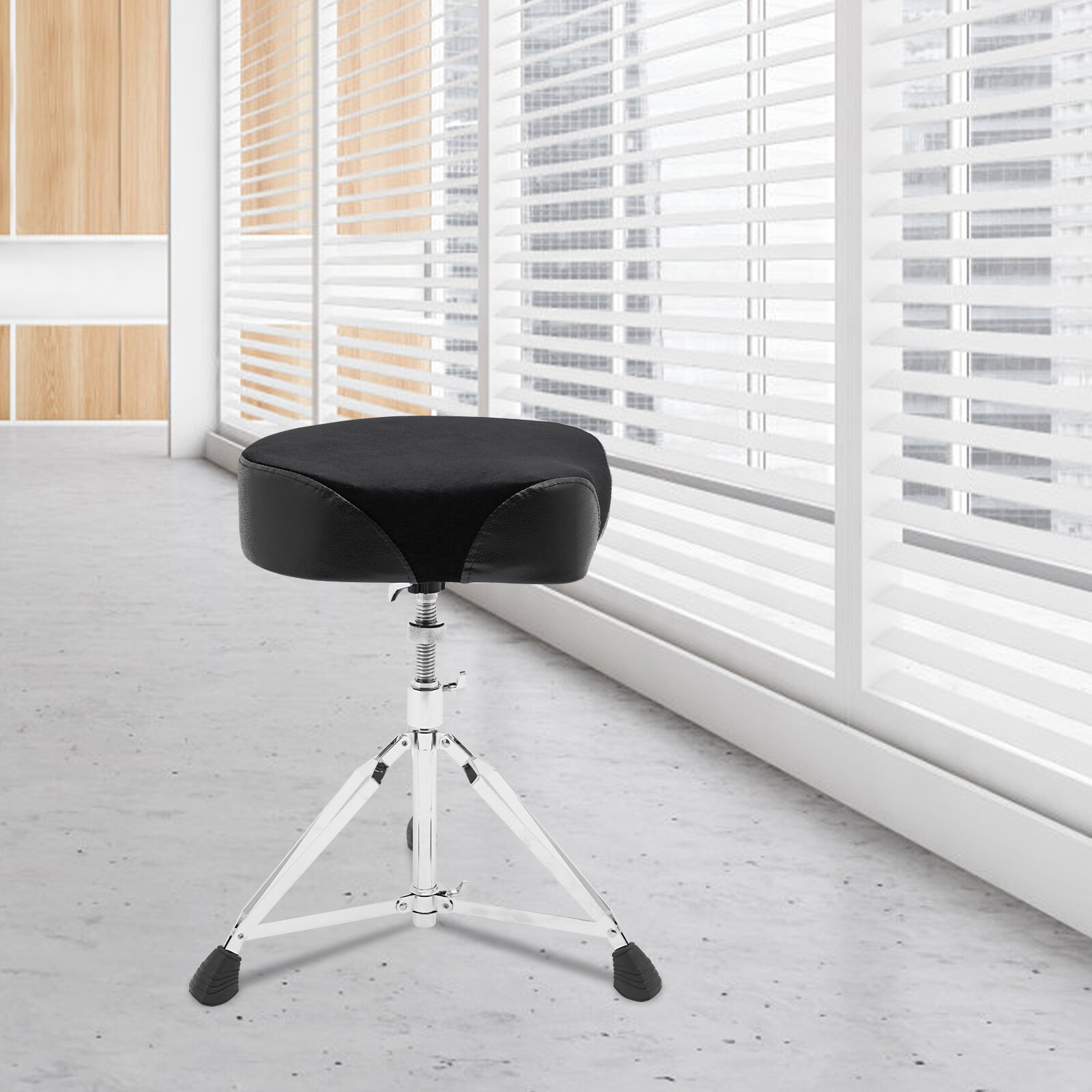 Adjustable Foldable Drum Stool with Thick Padded Seat for Comfort