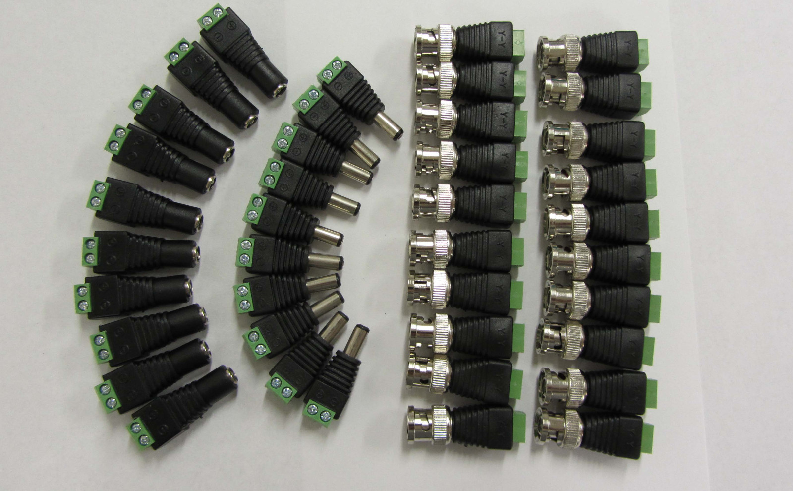20pcs BNC connectors plus10pcs Male &Female (2.1x5.5mm DC Power Jack Connectors