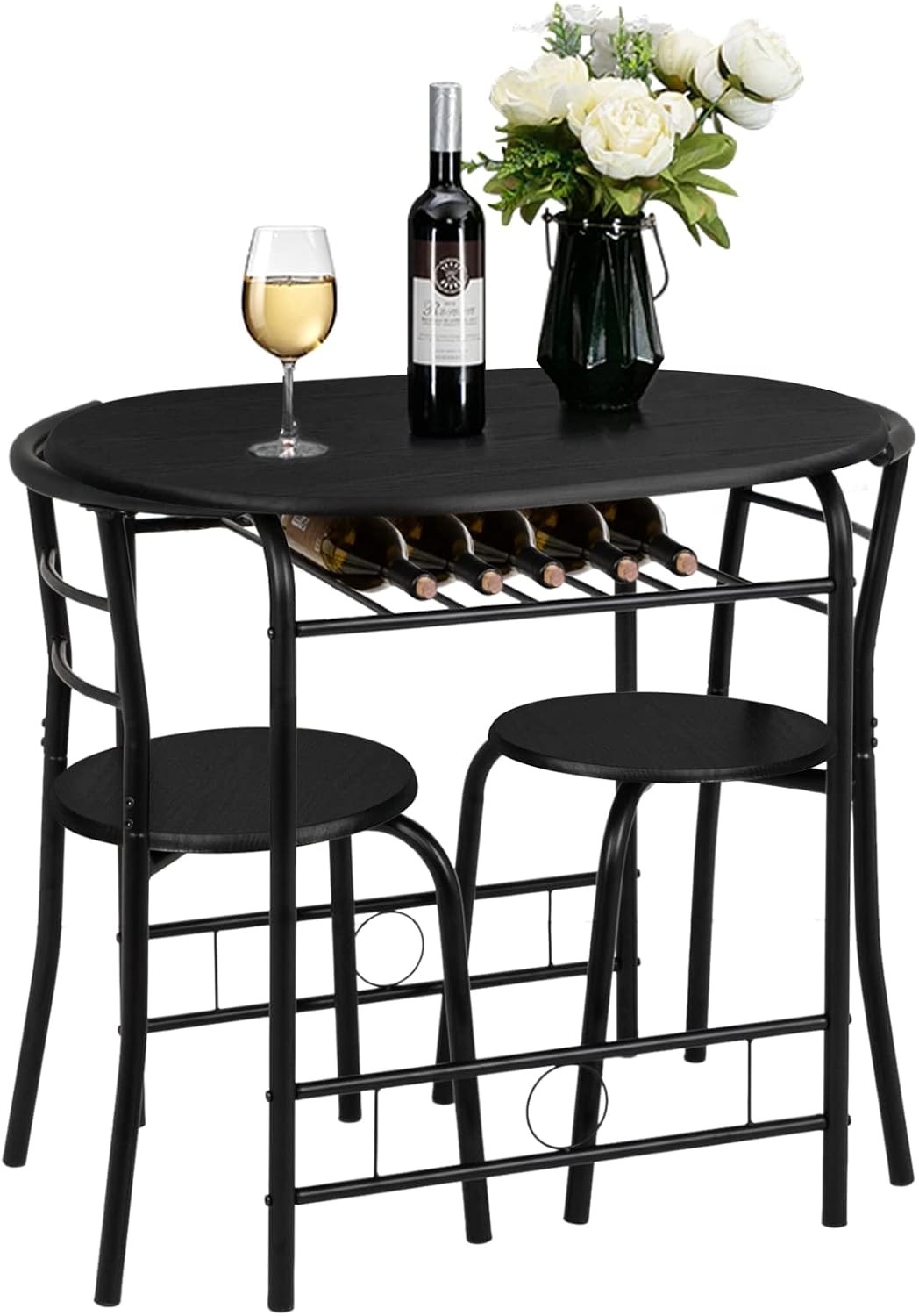 3 Piece Dining Set Small Kitchen Table Set for 2 Breakfast Table Set