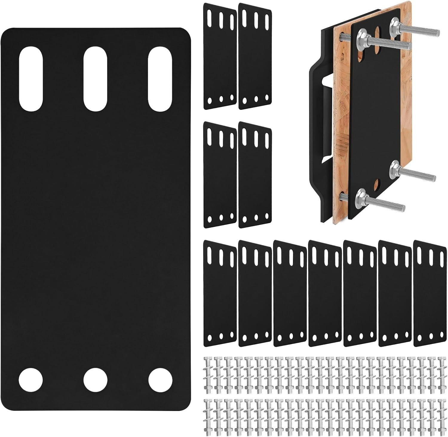 12Pcs E-Track Rail Mounting Back Plate, Heavy Duty X-Track & E-Track Backing Pla