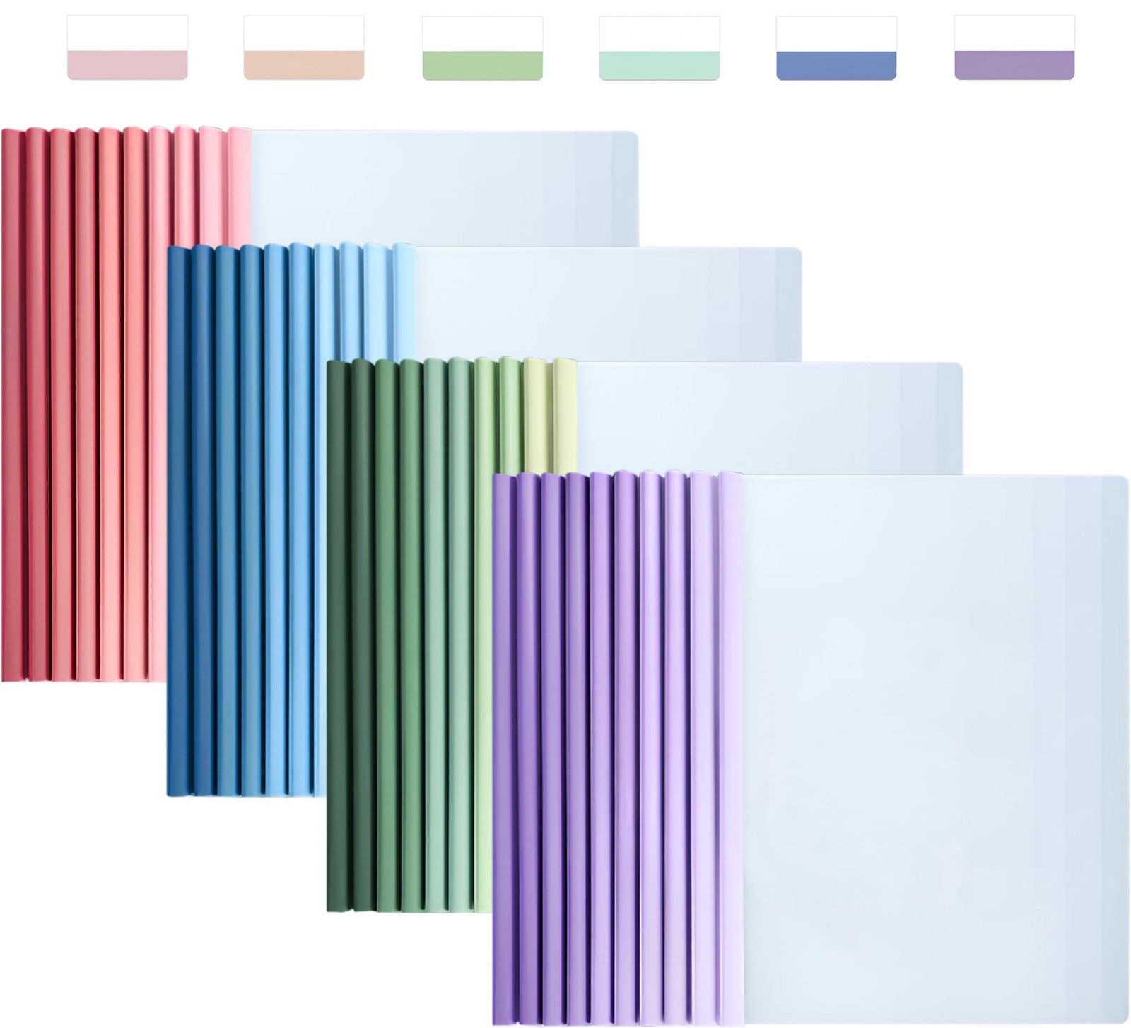 40 Pack Report Covers with 60 Sticky Tabs, Clear Report Covers with Sliding B...