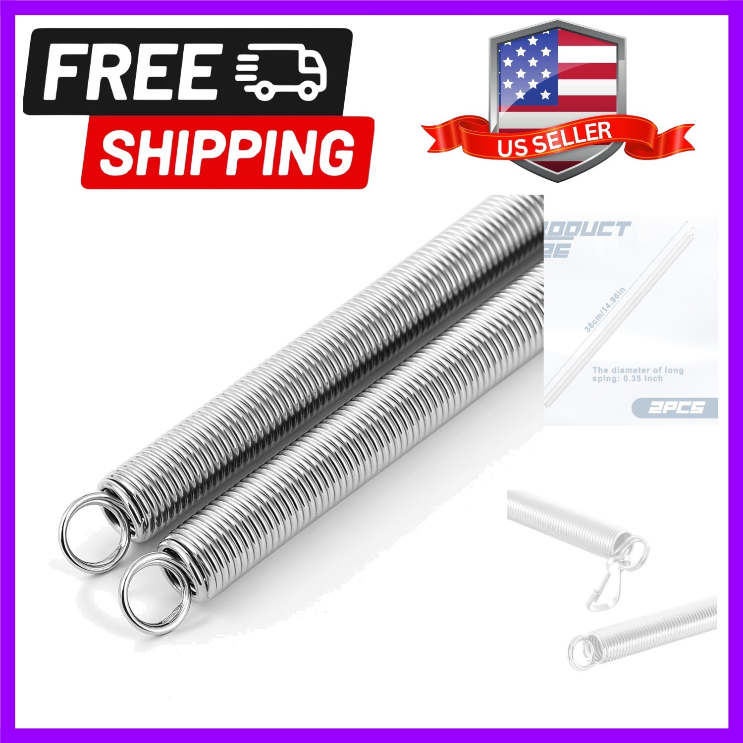 2PCS 15-Inch Screen Door Springs -  Stainless Steel & Easy Install