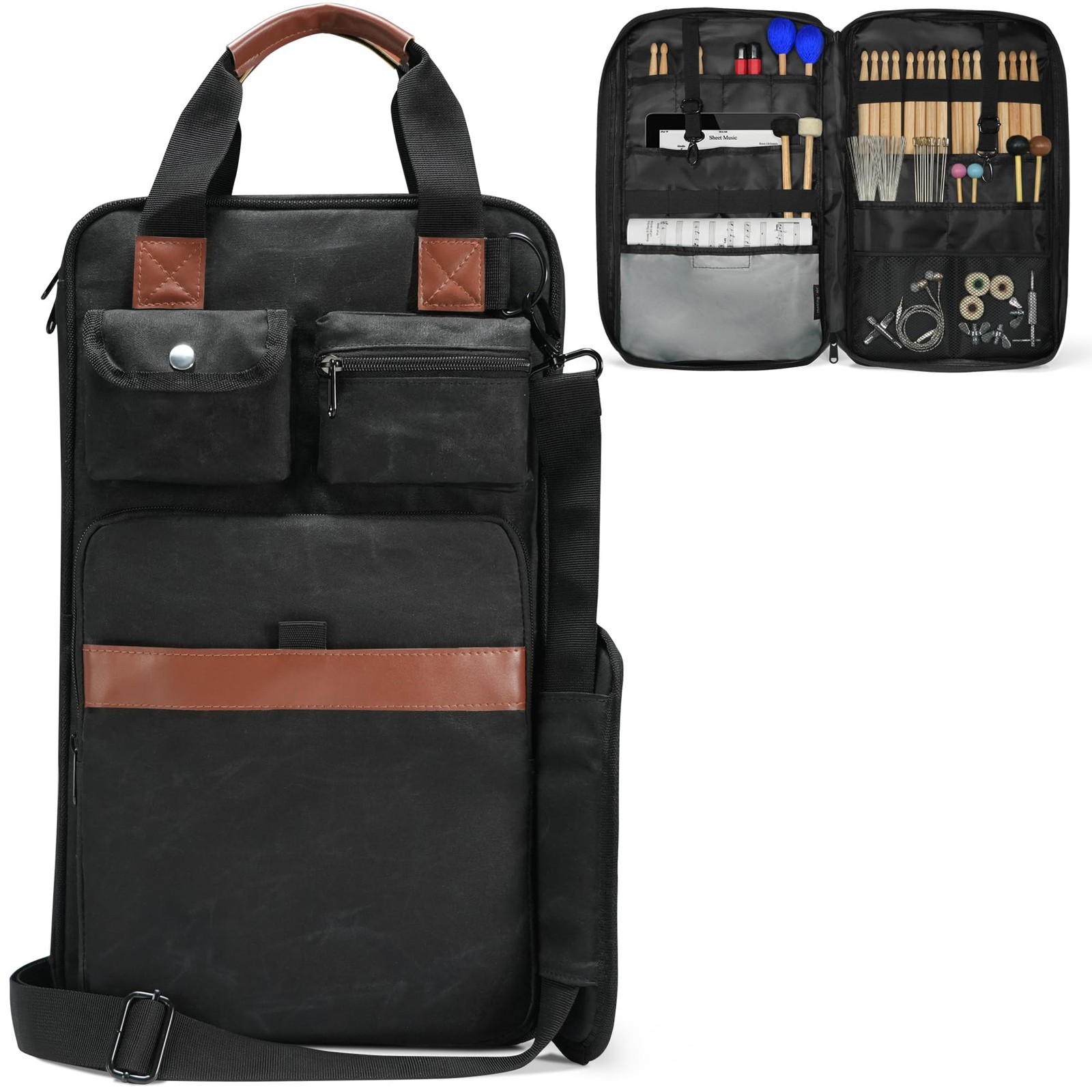 Amazing Fair Drumstick Bag, Heavy Duty Thickened Waxed Canvas Drum Stick Bag ...