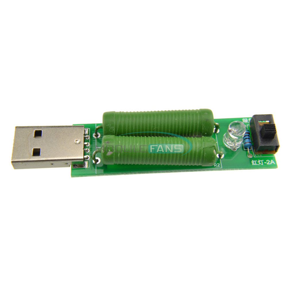 2PCS USB Load ResistorPower Resistors Mobile Power Aging Resistance Module 1A 2A