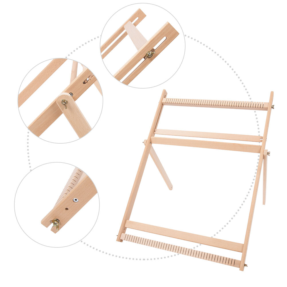 Adjustable Weaving Frame Solid Wood Blanket Scarf DIY Sewing Machine♡