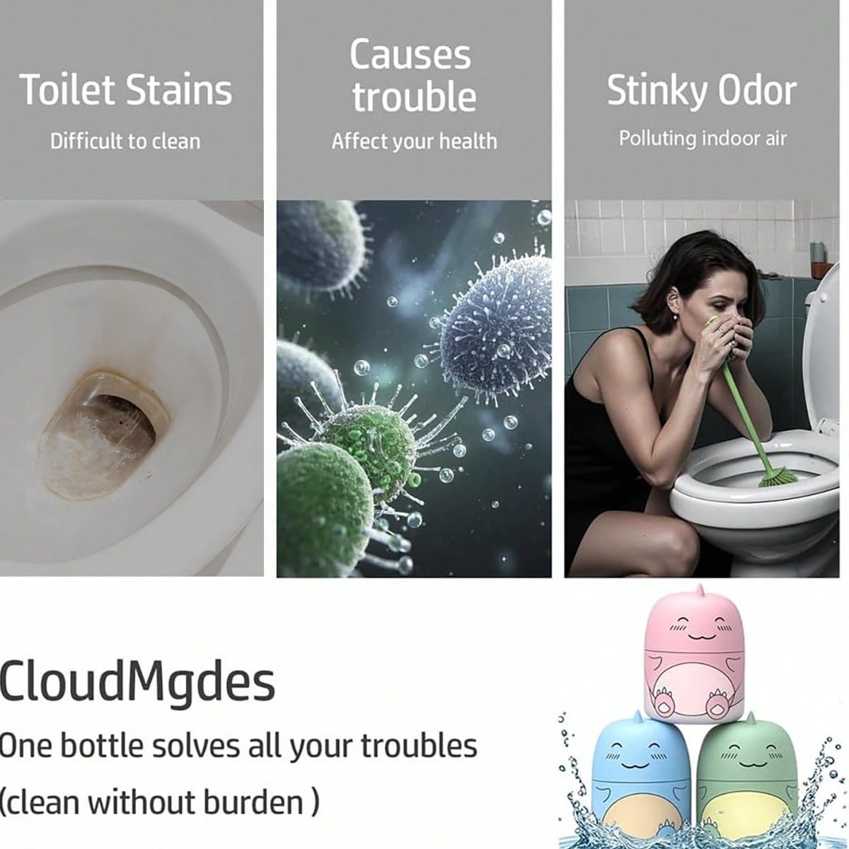 Magic Toilet Cleaning Bottle,Cute Dinosaur-Shaped Toilet Bowl Cleaner Bottles 🔥
