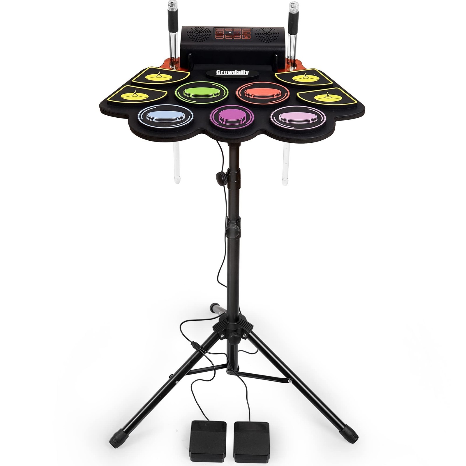 Electric Kids Drum Set,Electronic Drum Set Practice 9 Pads | With Stand,Music...